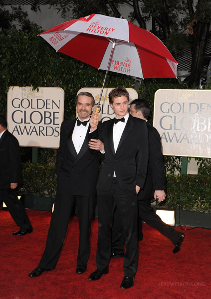 Jeremy and Max Irons at the Golden Globe Awards